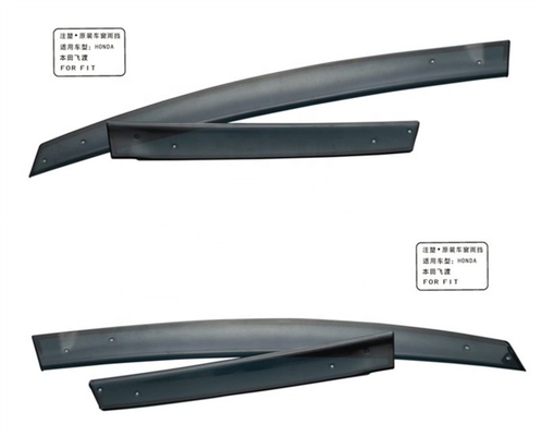 PMMA Acrylic+Plastic Car Door Sun Shade Rain Shield Sun Shade Window Acrylic Electroplating Sun Visor Applicable To Honda Fit